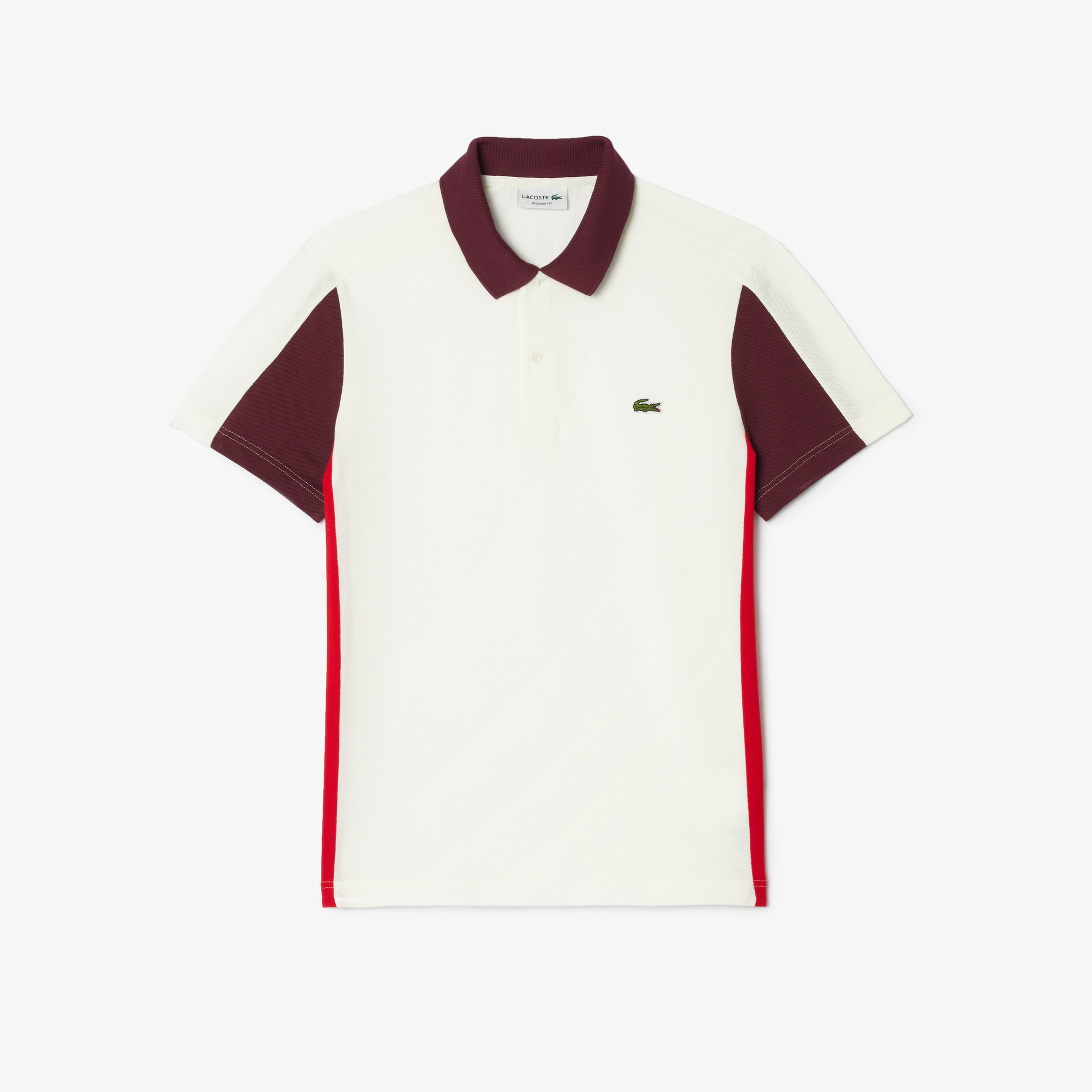 Erkek Regular Fit Renk Bloklu Beyaz Polo