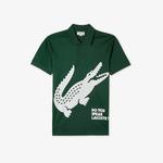 Erkek Regular Fit Baskılı Yeşil Polo