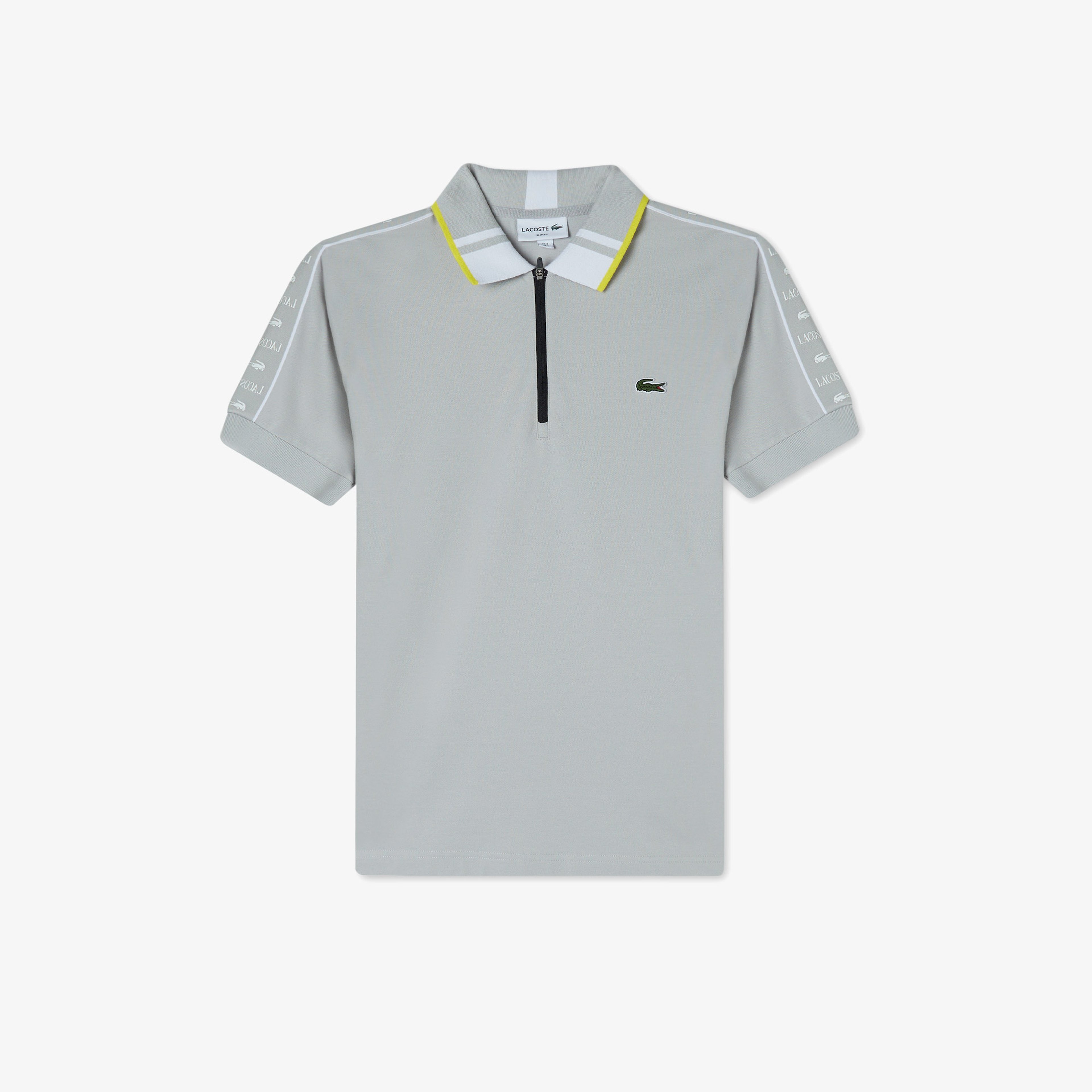 Erkek Regular Fit Fermuarlı Yaka Gri Polo