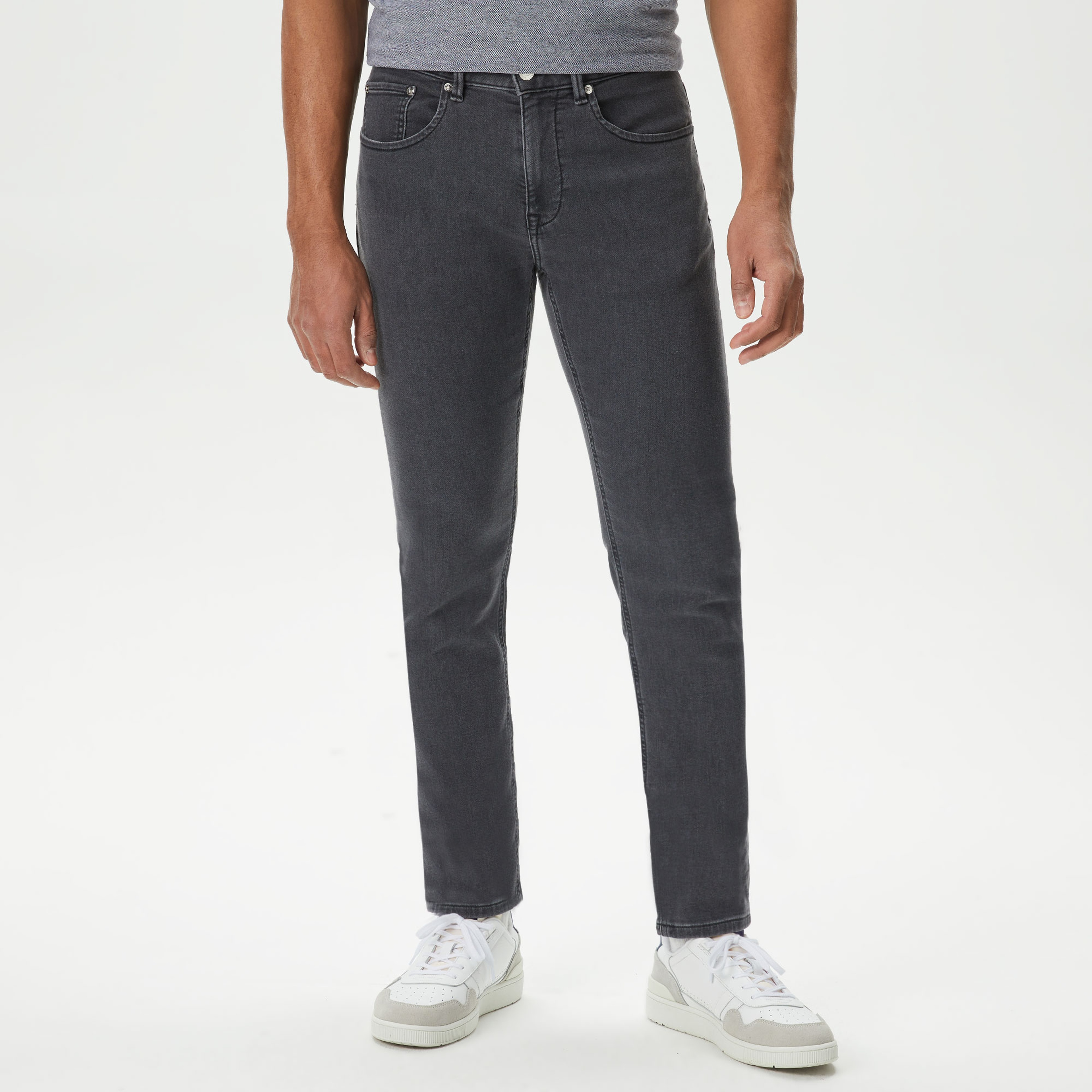 Erkek Slim Fit  Gri Jean Pantolon