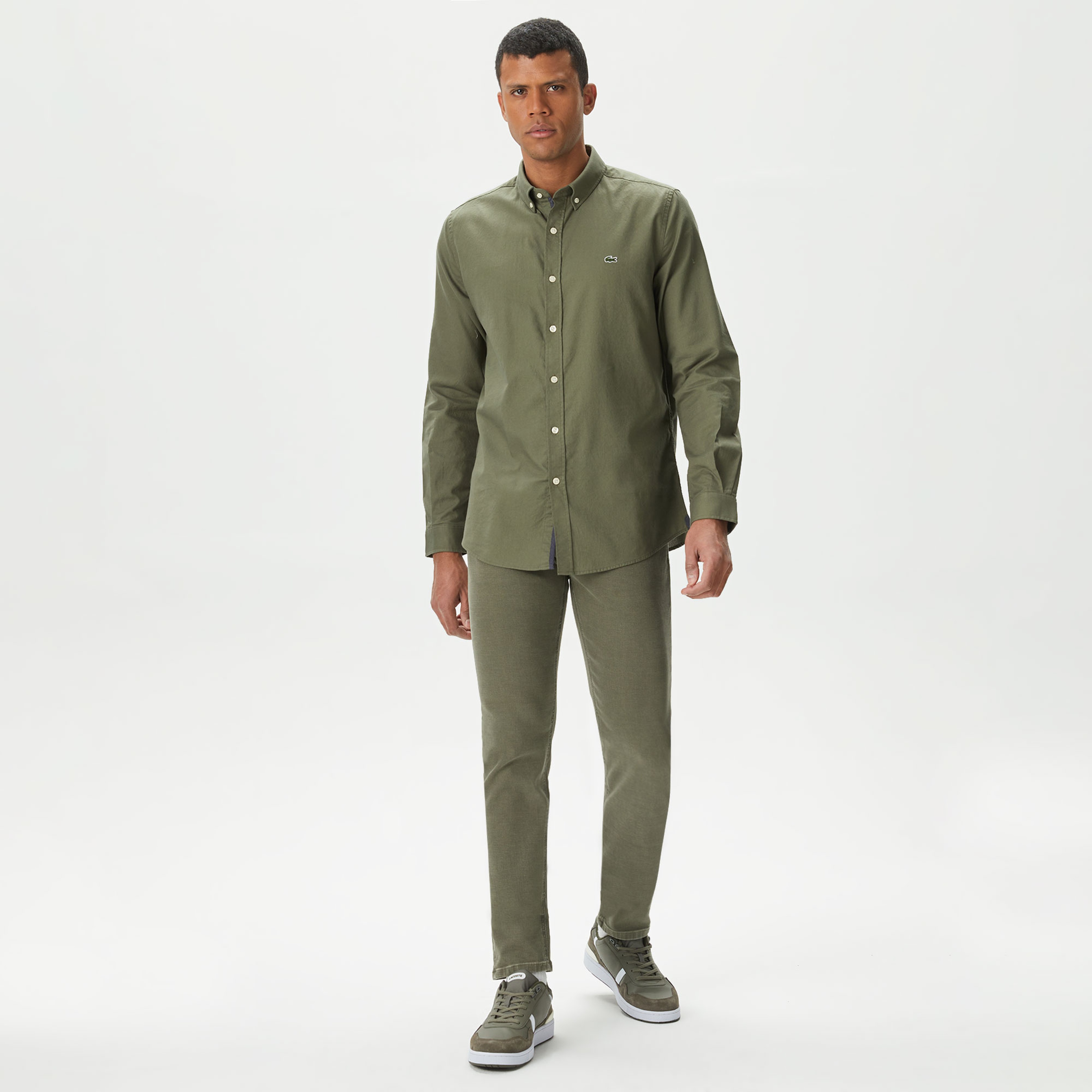 Erkek Slim Fit Haki Jean Pantolon