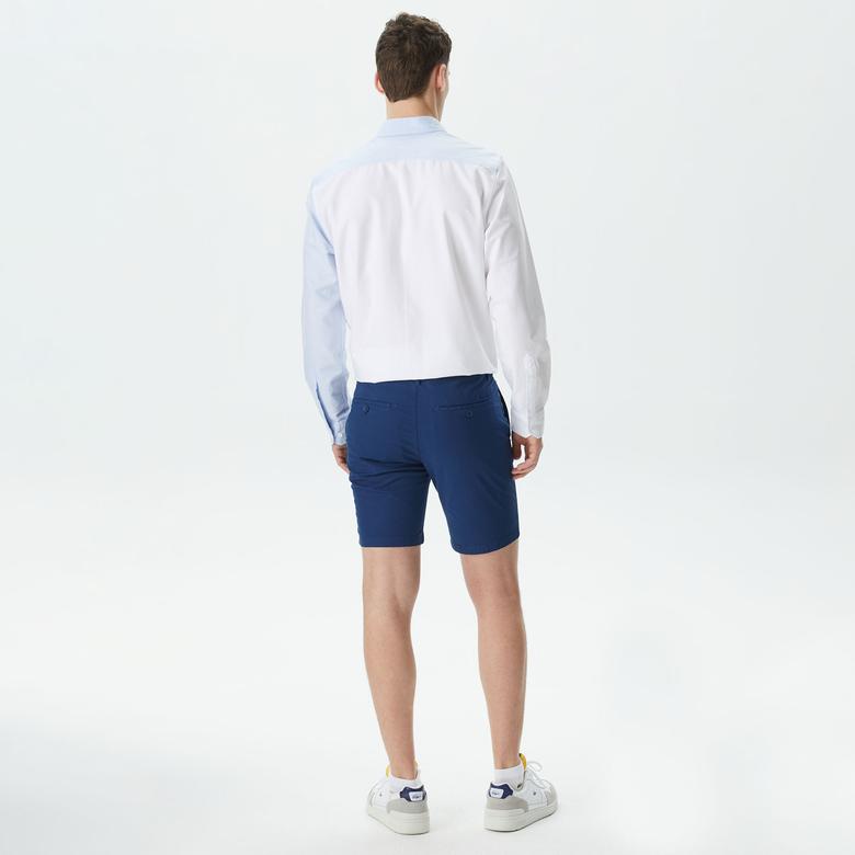 Erkek Slim Fit Lacivert Bermuda