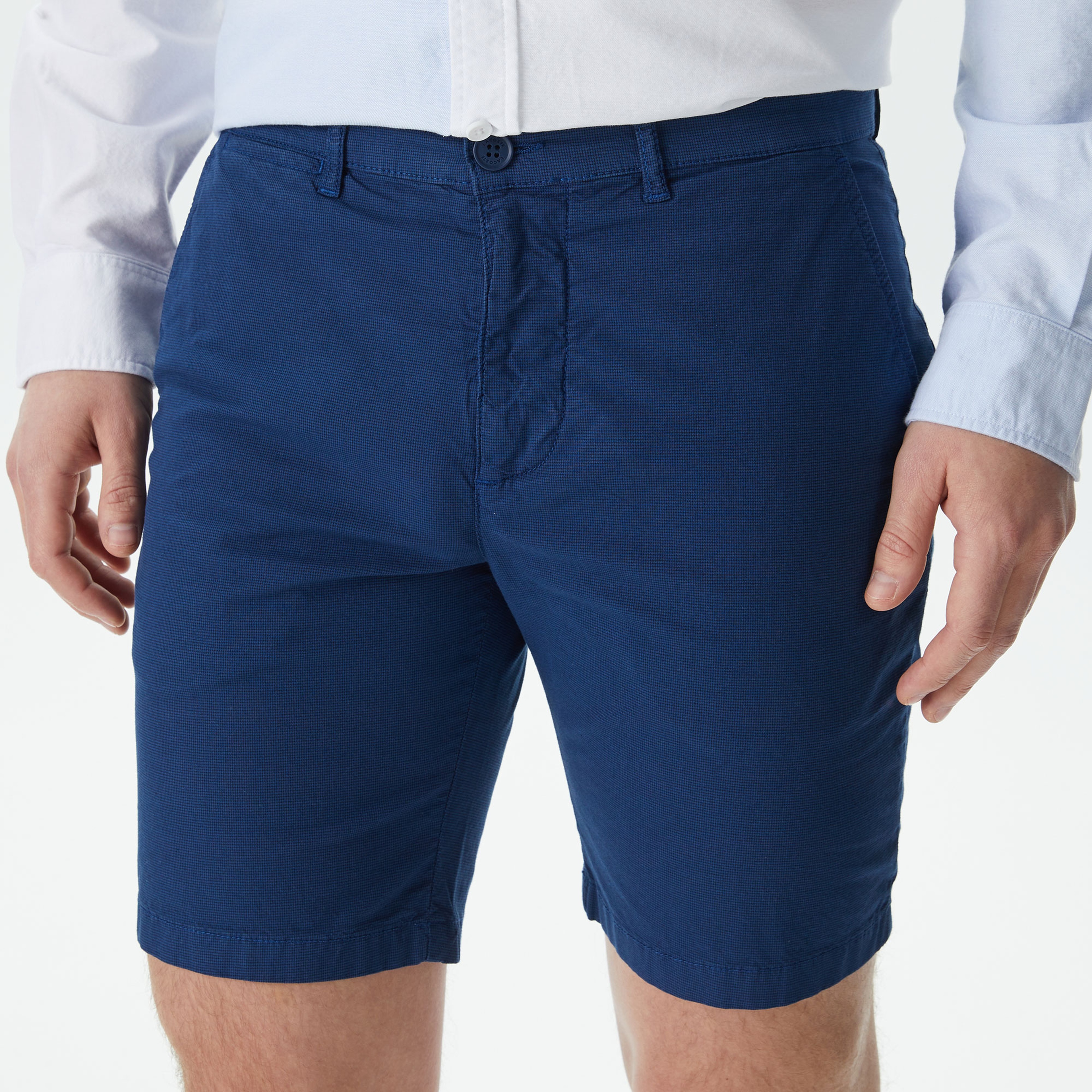 Erkek Slim Fit Lacivert Bermuda