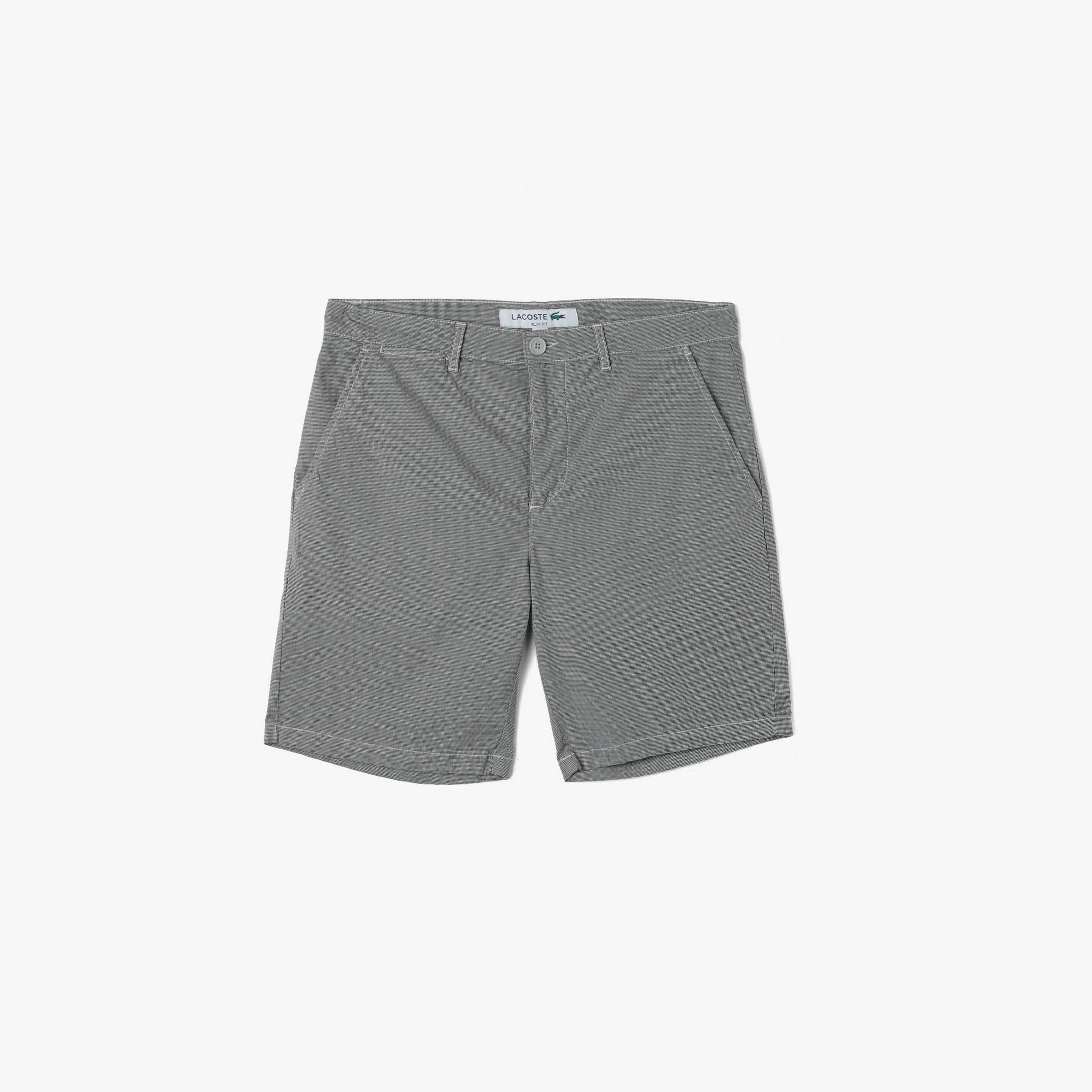 Erkek Slim Fit Desenli Gri Bermuda