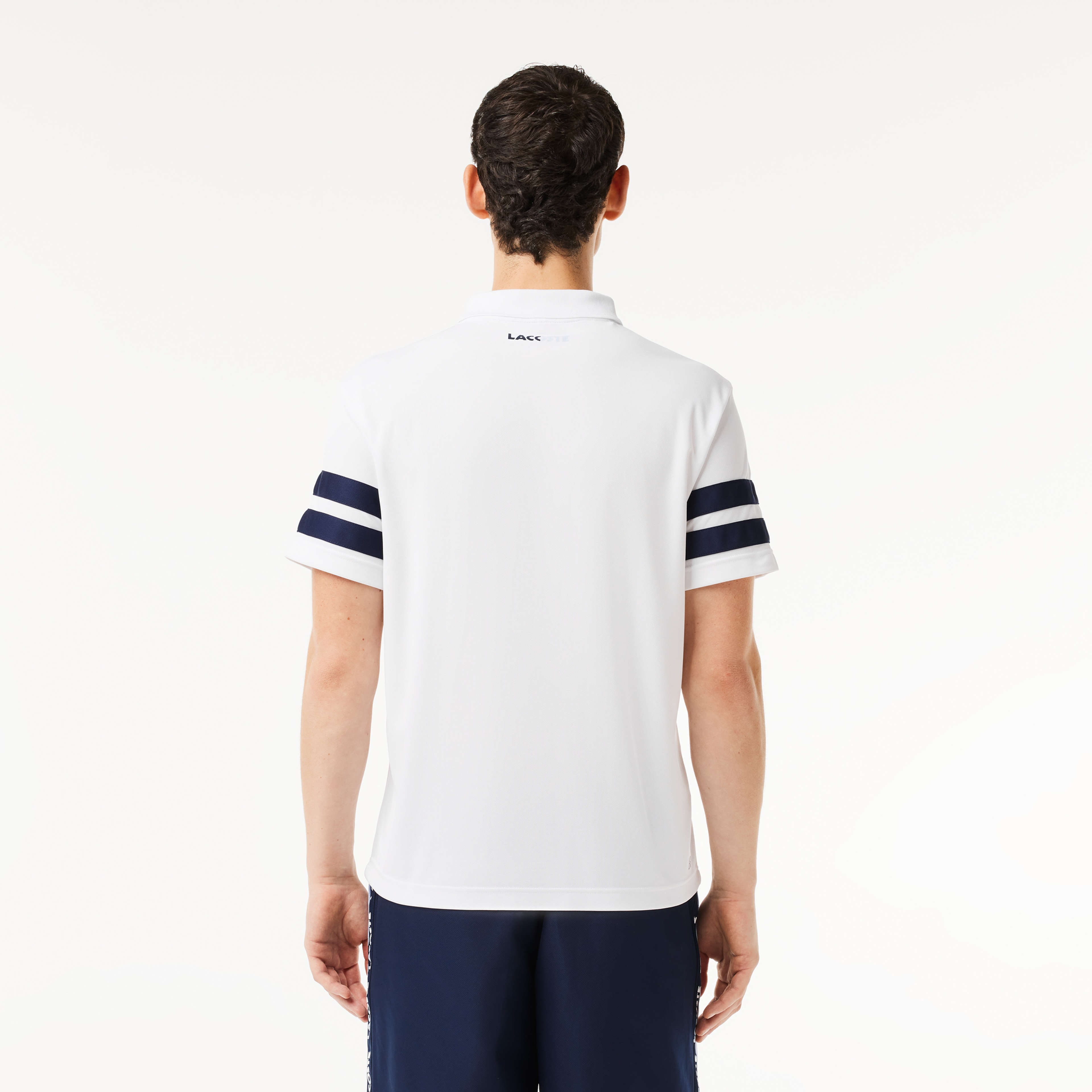 Erkek Regular Fit Renk Bloklu Beyaz Tenis Polo