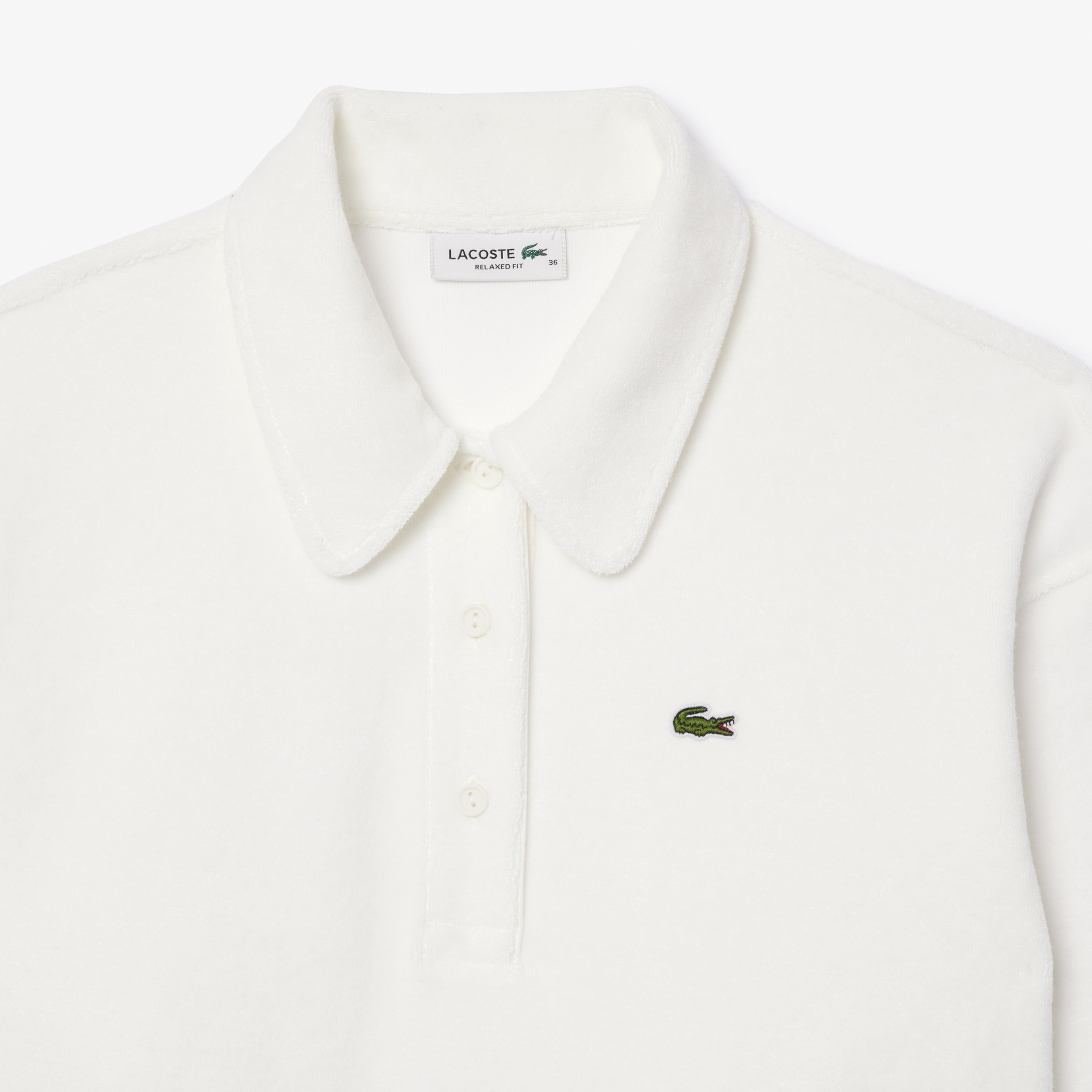 Kadın Polo Yaka Beyaz Sweatshirt