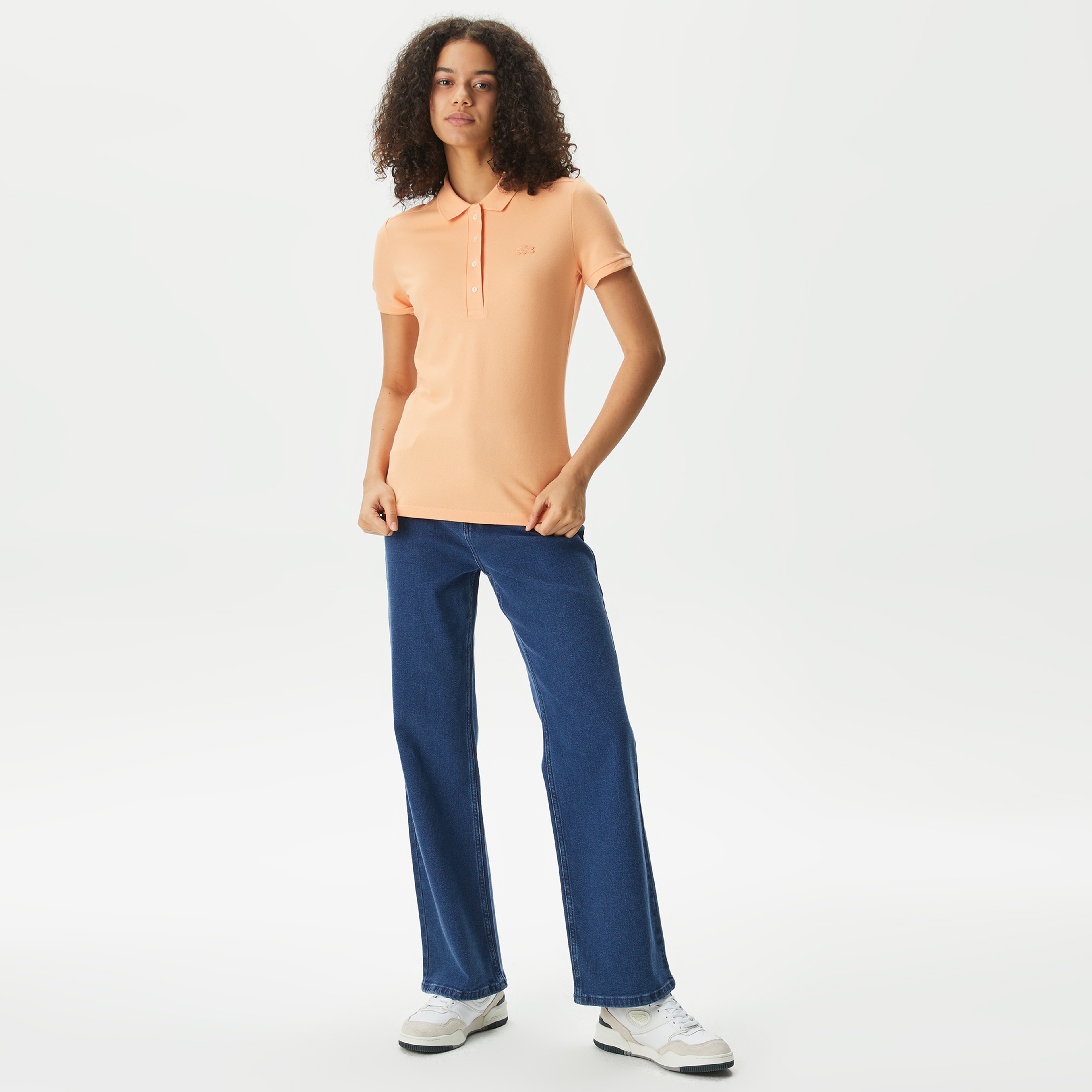 Kadın Slim Fit Turuncu Polo