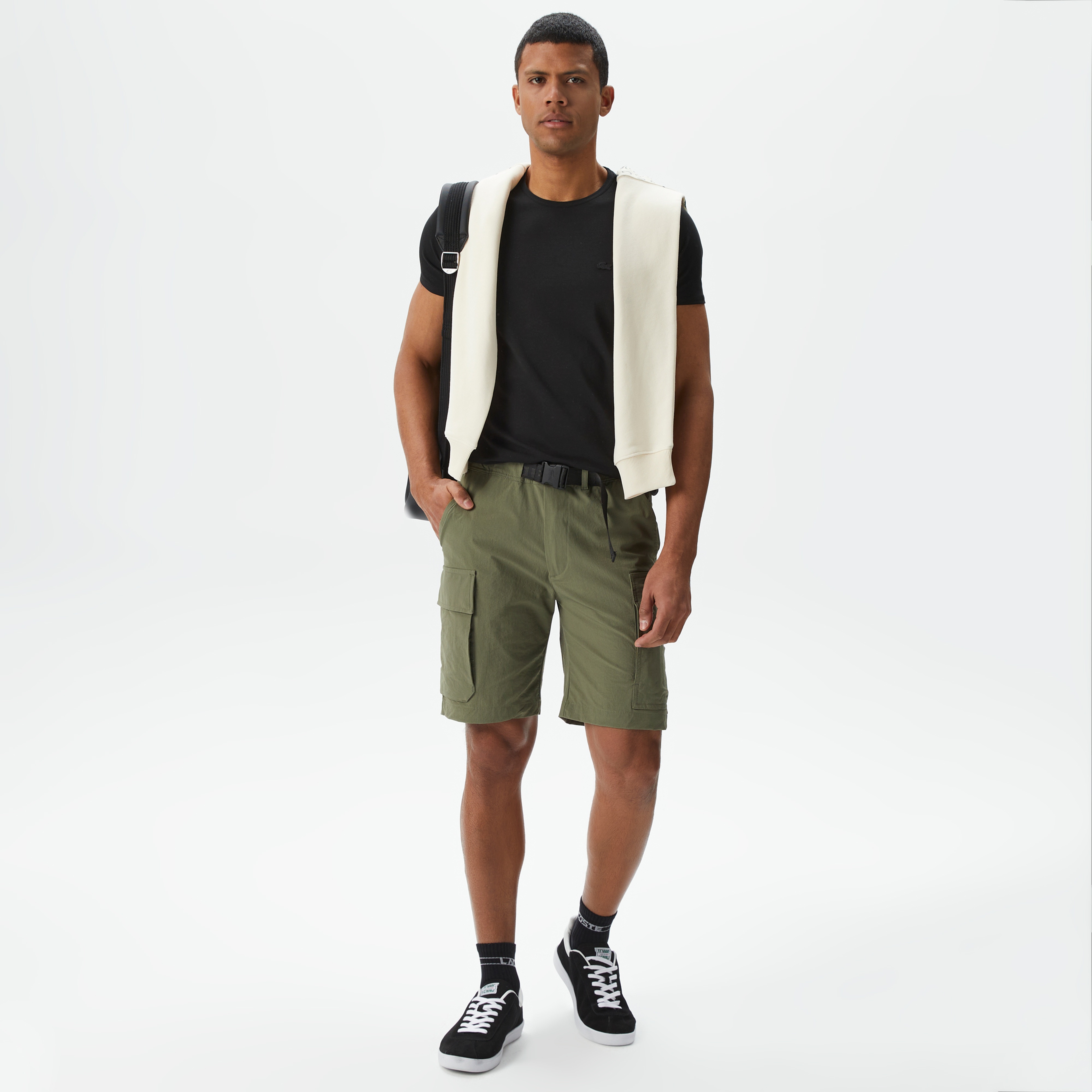 Erkek Relaxed Fit Haki Bermuda