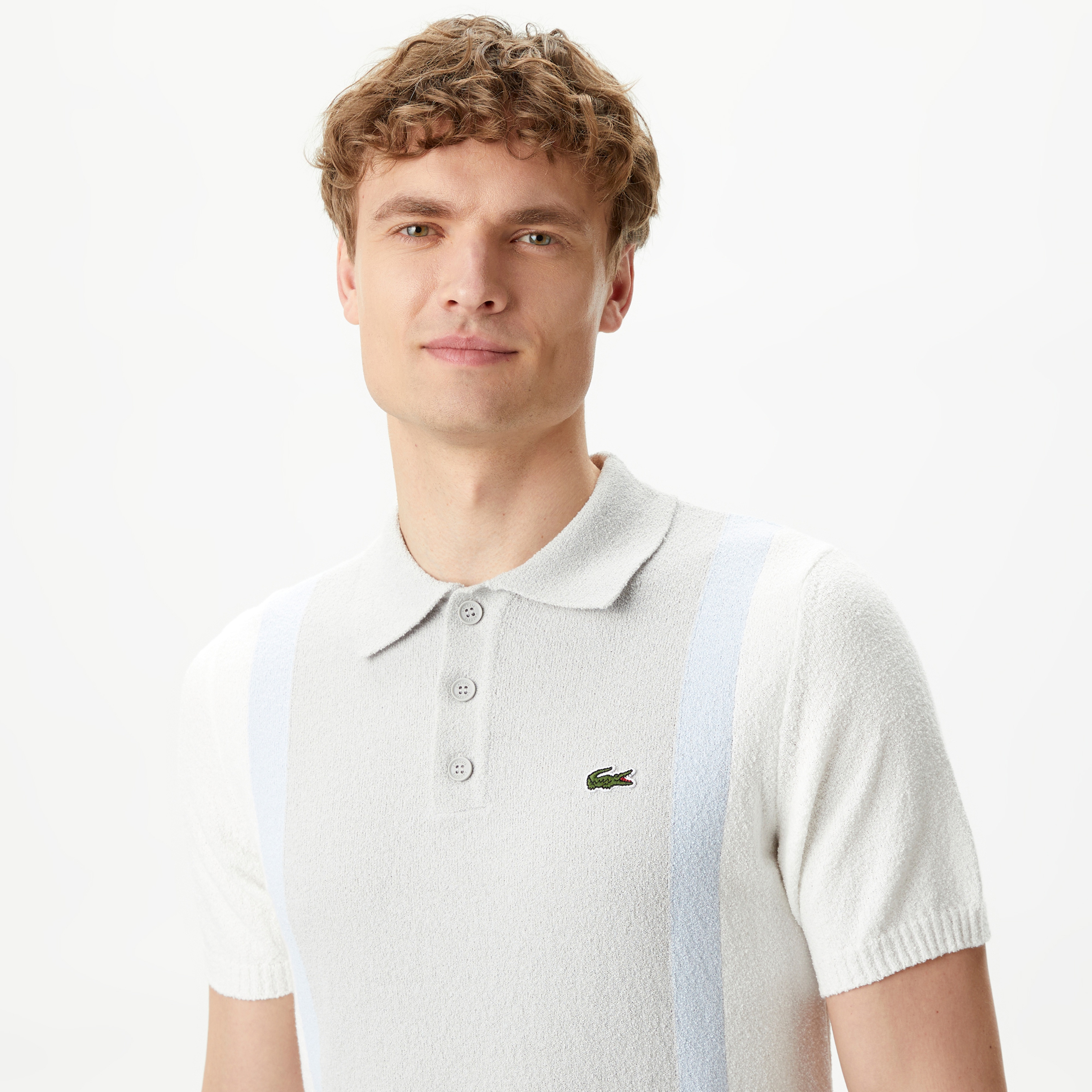 Erkek Regular Fit Kısa Kollu Gömlek Yaka Gri Triko