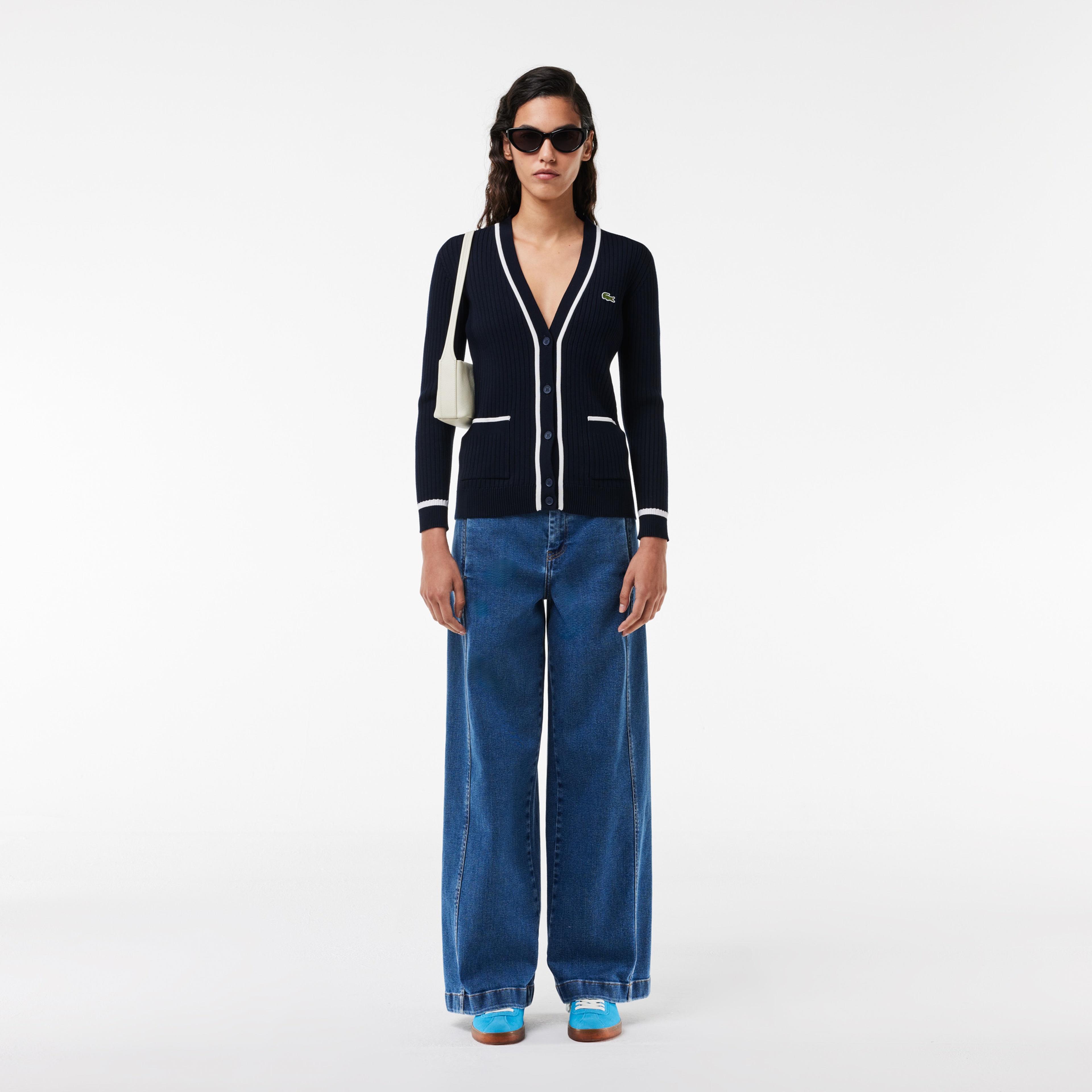 Kadın V Yaka Lacivert Hırka