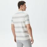 Erkek Regular Fit Kısa Kollu Polo Yaka Gri Triko