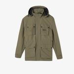 Erkek Kapüşonlu Haki Mont