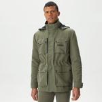 Erkek Kapüşonlu Haki Mont