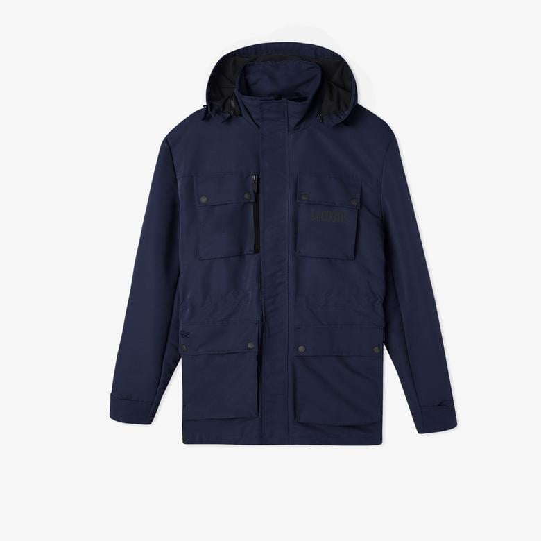 Erkek Kapüşonlu Lacivert Mont