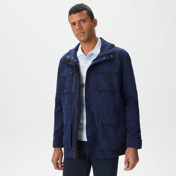 Erkek Kapüşonlu Lacivert Mont