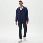 Erkek Kapüşonlu Lacivert Mont