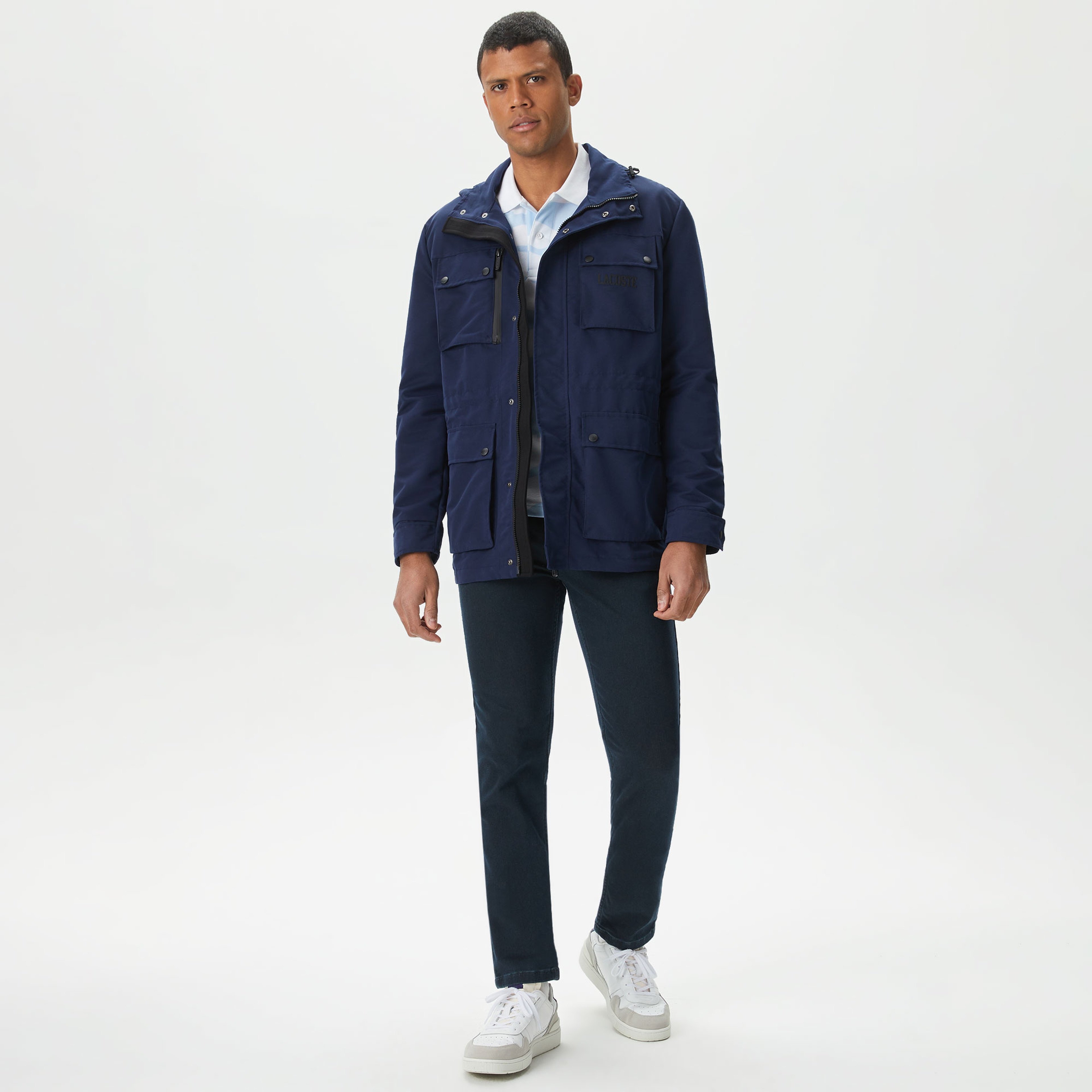 Erkek Kapüşonlu Lacivert Mont