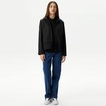 Kadın Kapüşonlu Siyah Mont