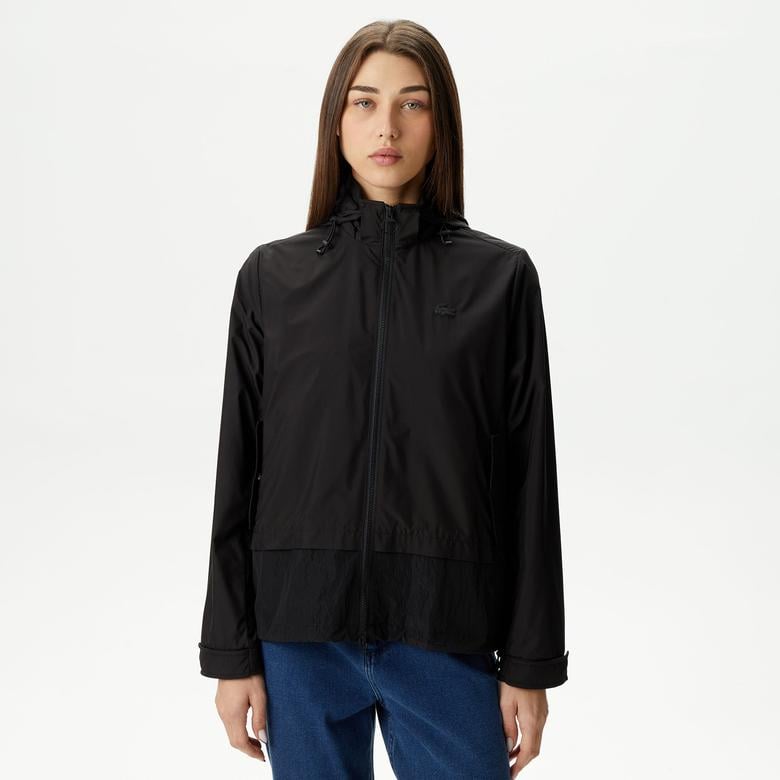 Kadın Kapüşonlu Siyah Mont