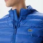 Erkek Slim Fit Kapüşonlu Mavi Yelek