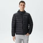 Erkek Kapüşonlu Siyah Mont