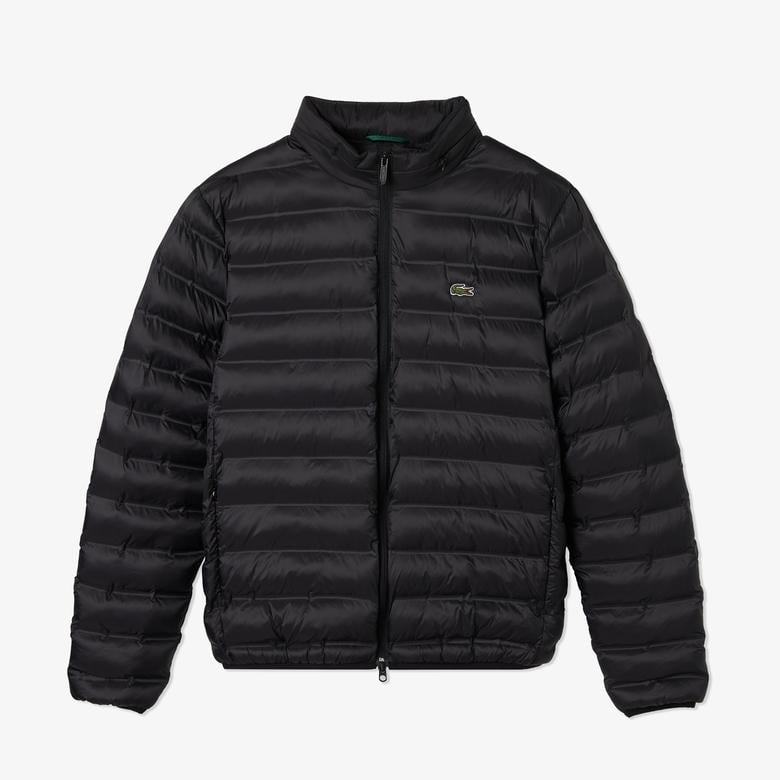 Erkek Kapüşonlu Siyah Mont