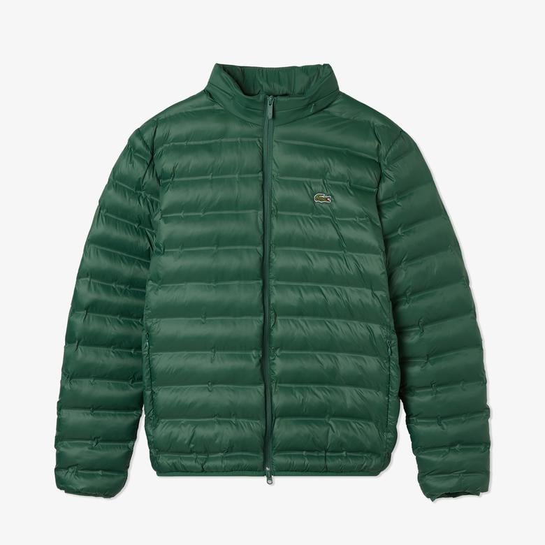 Erkek Kapüşonlu Yeşil Mont