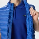 Erkek Slim Fit Kapüşonlu Mavi Yelek