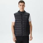 Erkek Slim Fit Kapüşonlu Siyah Yelek