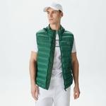 Erkek Slim Fit Kapüşonlu Yeşil Yelek