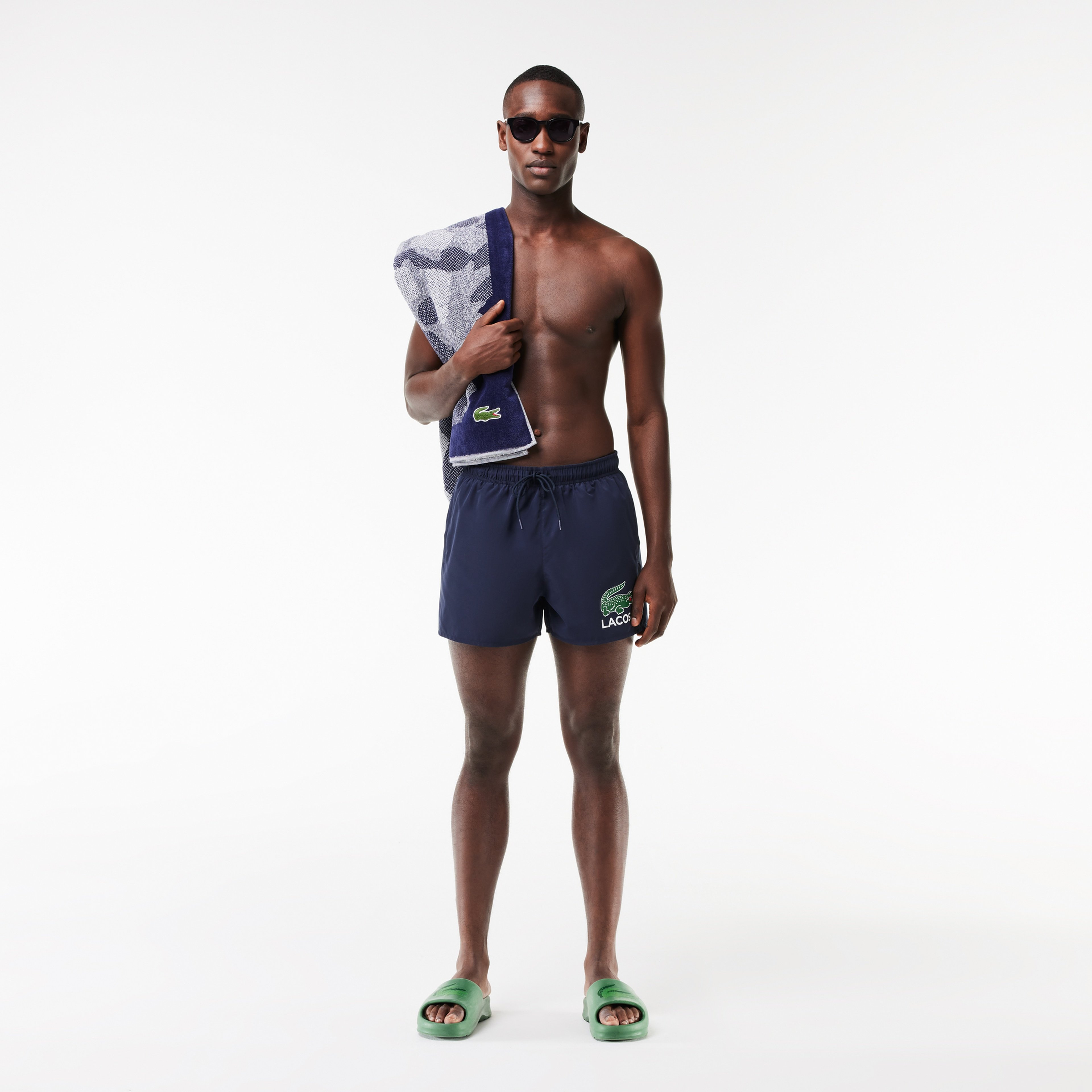 Erkek Baskılı Lacivert Mayo Şort