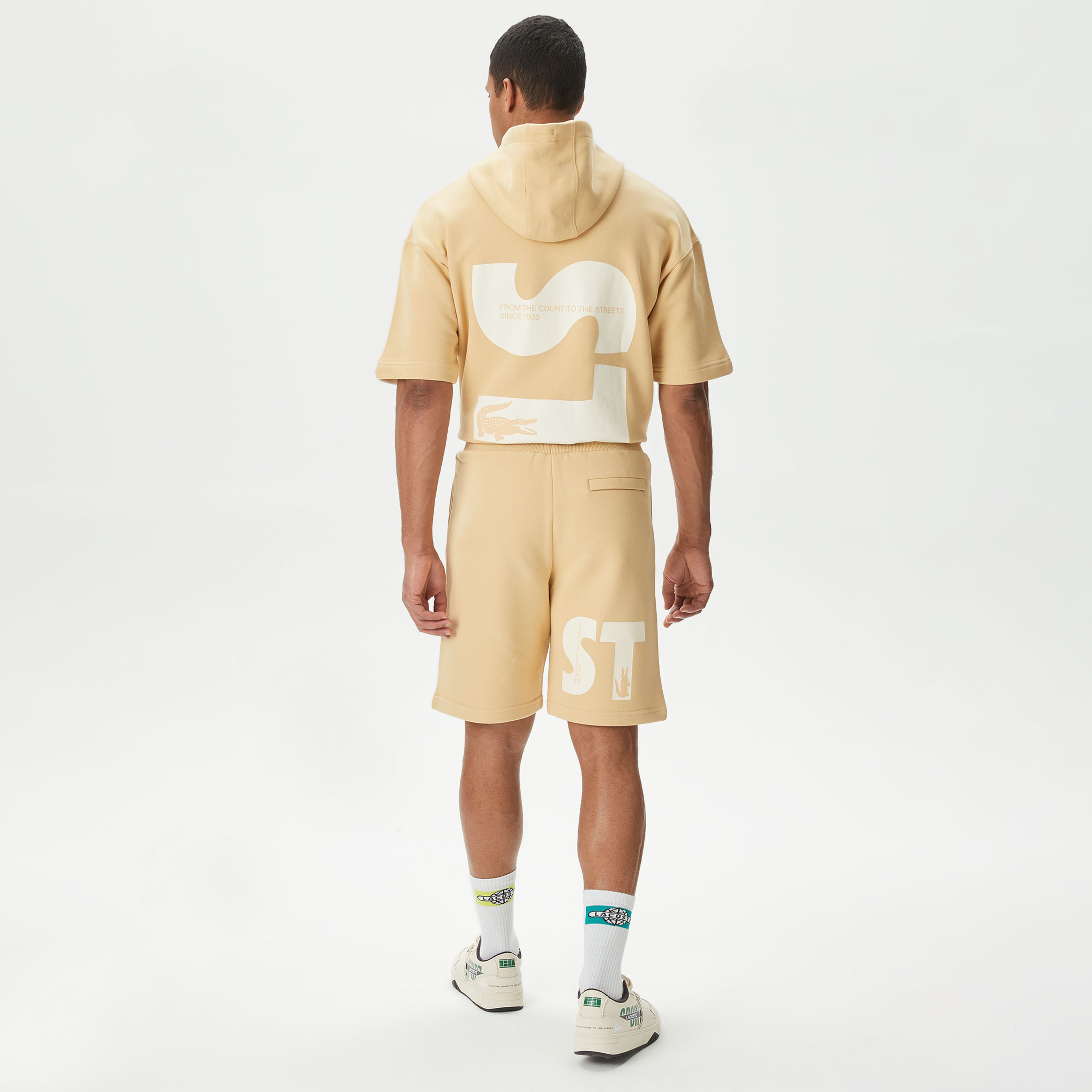 Erkek Relaxed Fit Baskılı Bej Şort