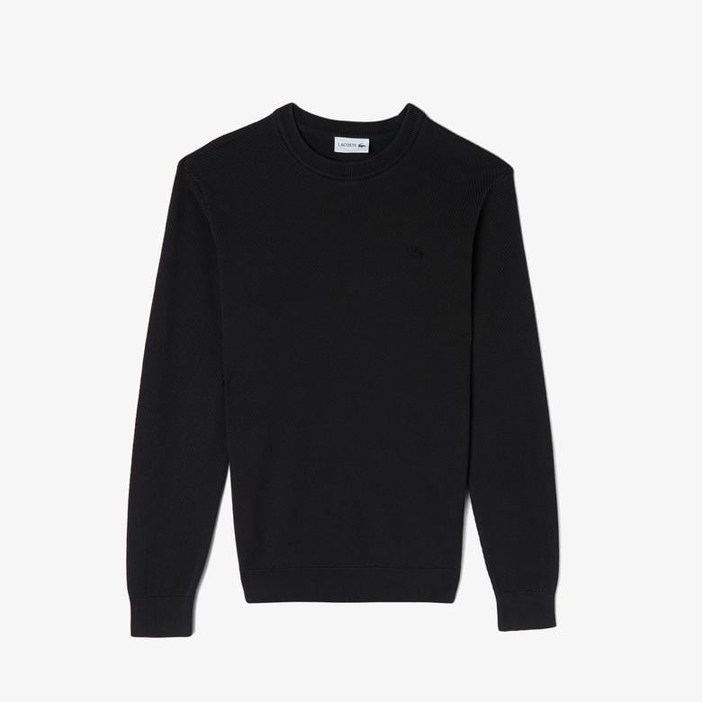 Erkek Regular Fit Bisiklet Yaka Siyah Kazak