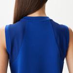 Kadın Straight Fit Kolsuz Baskılı Mavi Elbise