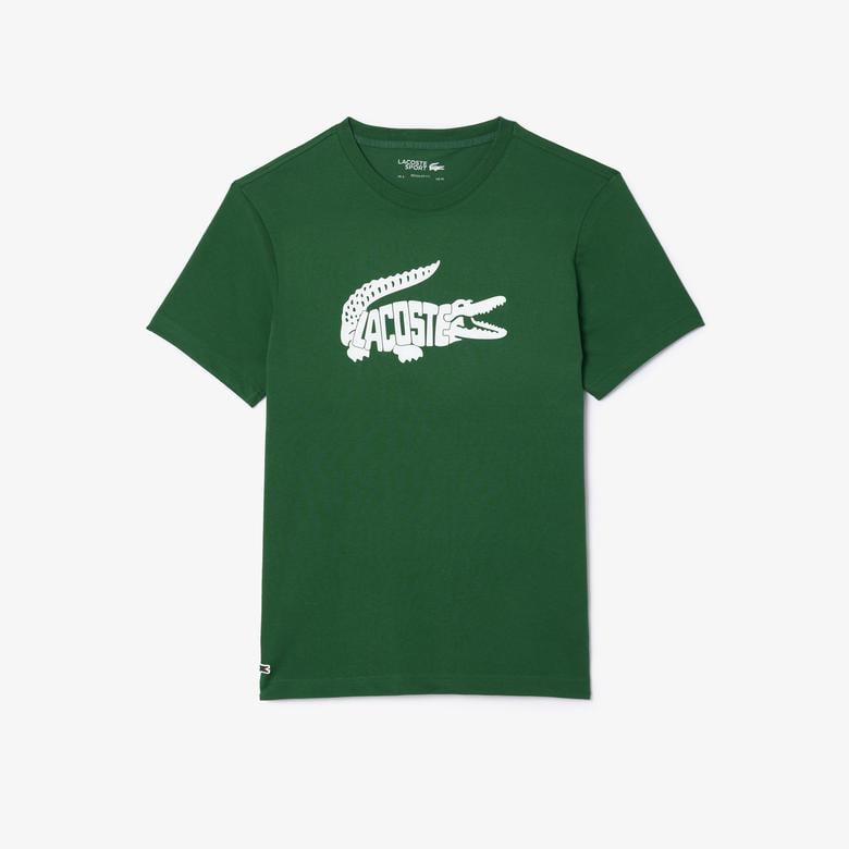 SPORT Erkek Regular Fit Bisiklet Yaka Baskılı Yeşil T-Shirt