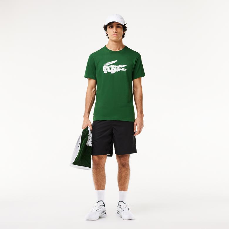 SPORT Erkek Regular Fit Bisiklet Yaka Baskılı Yeşil T-Shirt