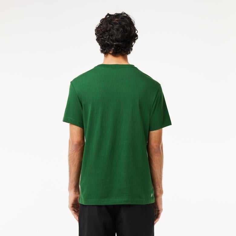 SPORT Erkek Regular Fit Bisiklet Yaka Baskılı Yeşil T-Shirt