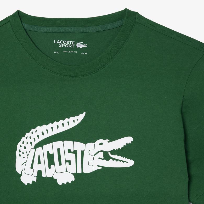 SPORT Erkek Regular Fit Bisiklet Yaka Baskılı Yeşil T-Shirt
