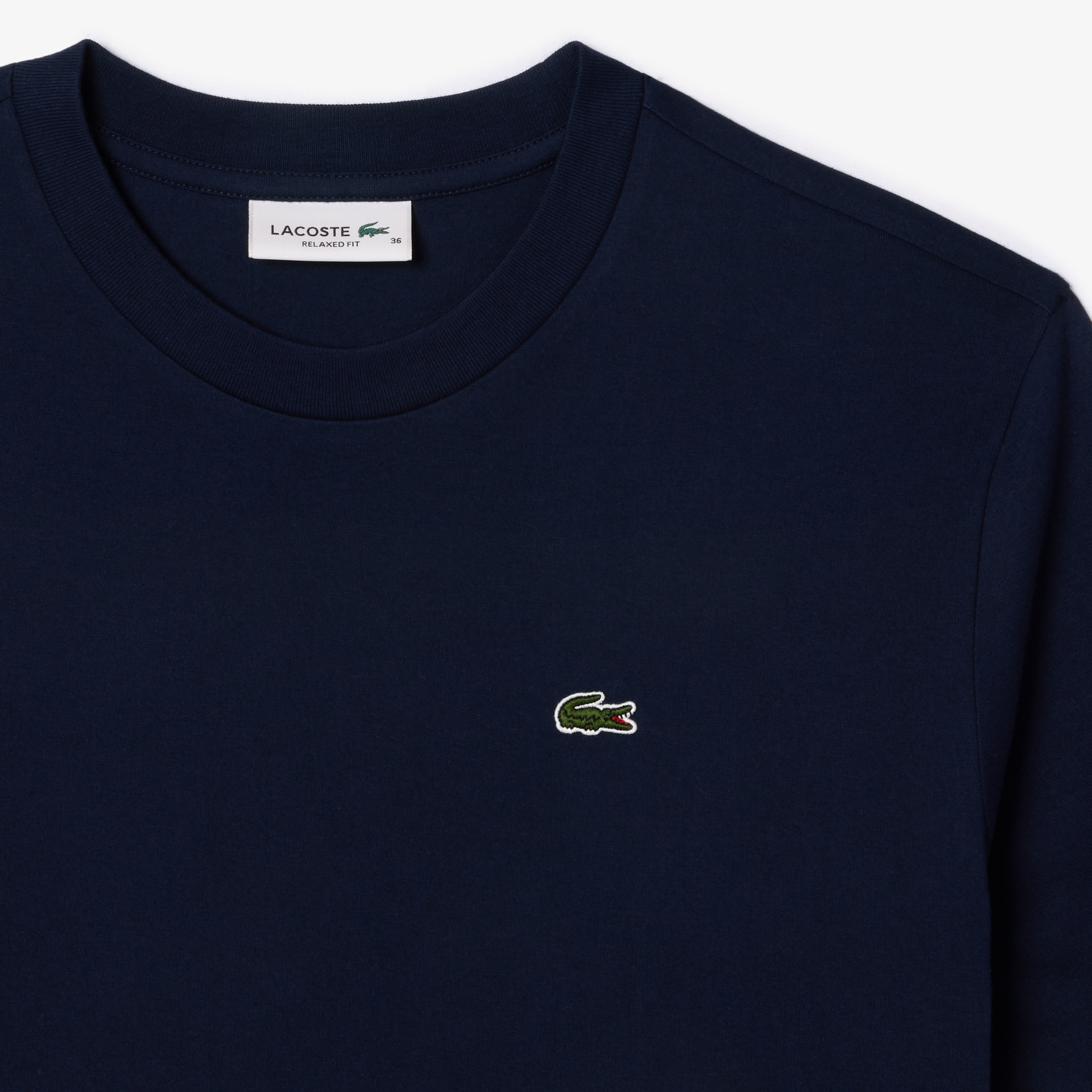 Lacoste Kadın Relaxed Fit Bisiklet Yaka Lacivert T-Shirt