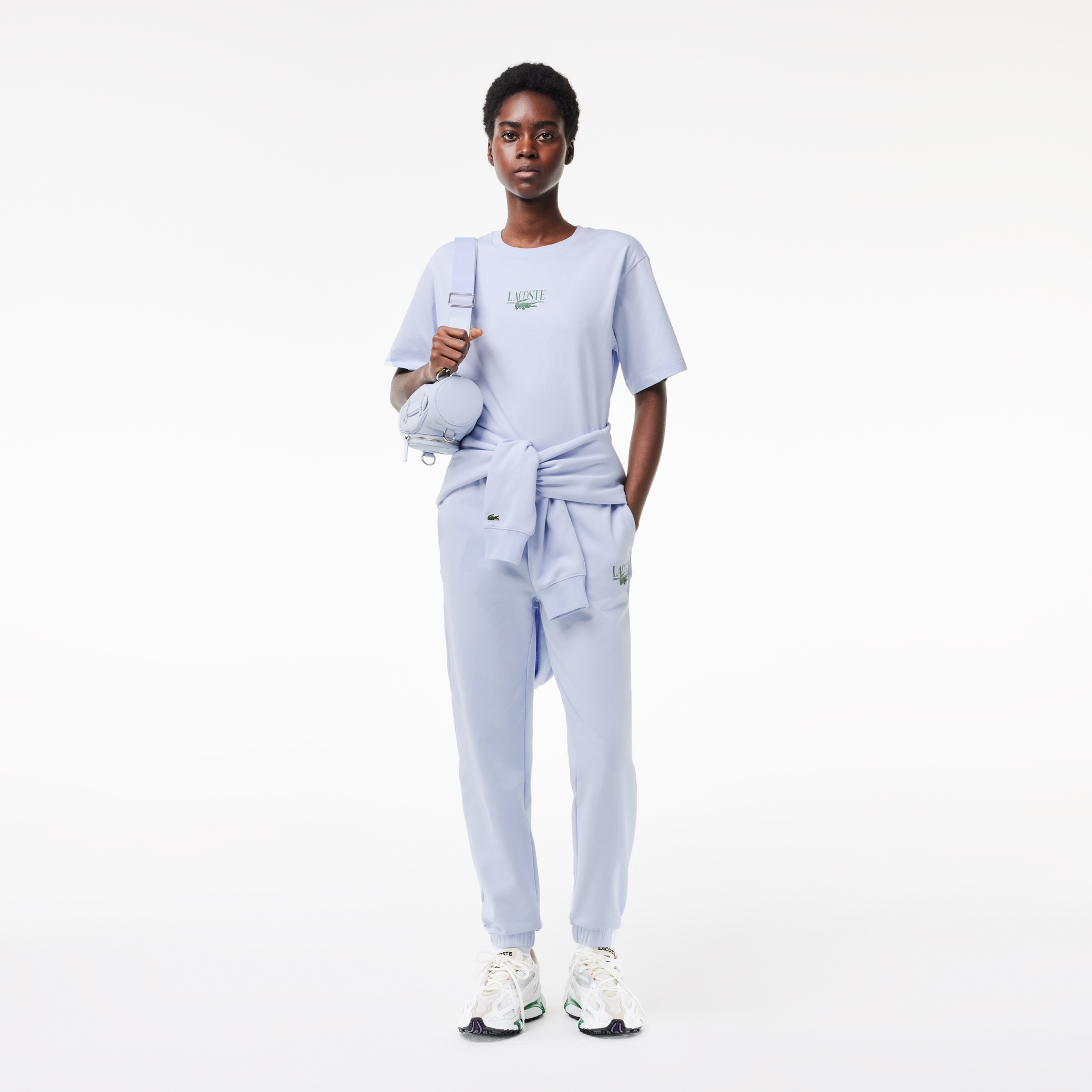 Kadın Relaxed Fit Bisiklet Yaka Baskılı Mavi T-Shirt