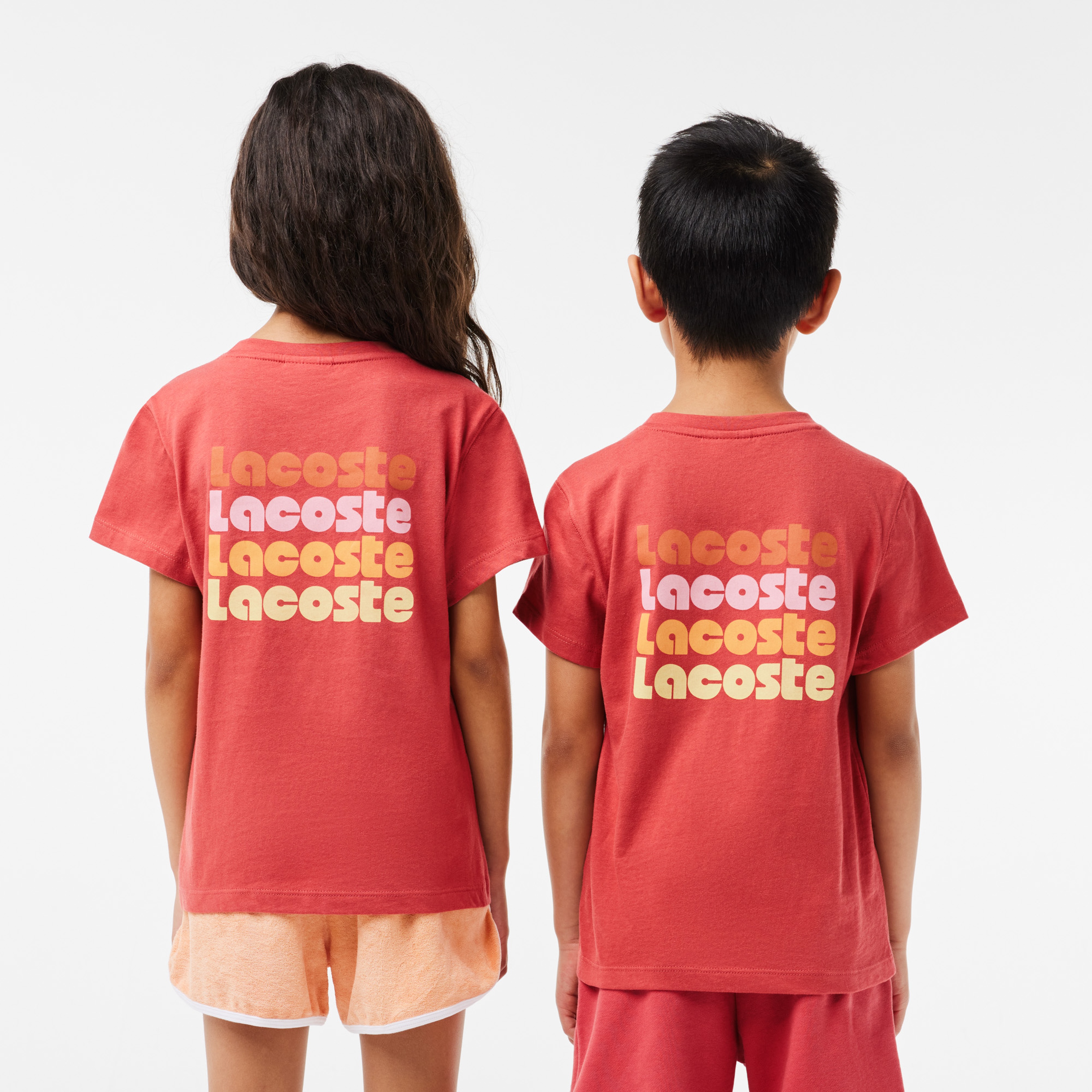 Çocuk Bisiklet Yaka Baskılı Organik Pamuk Pembe T-shirt