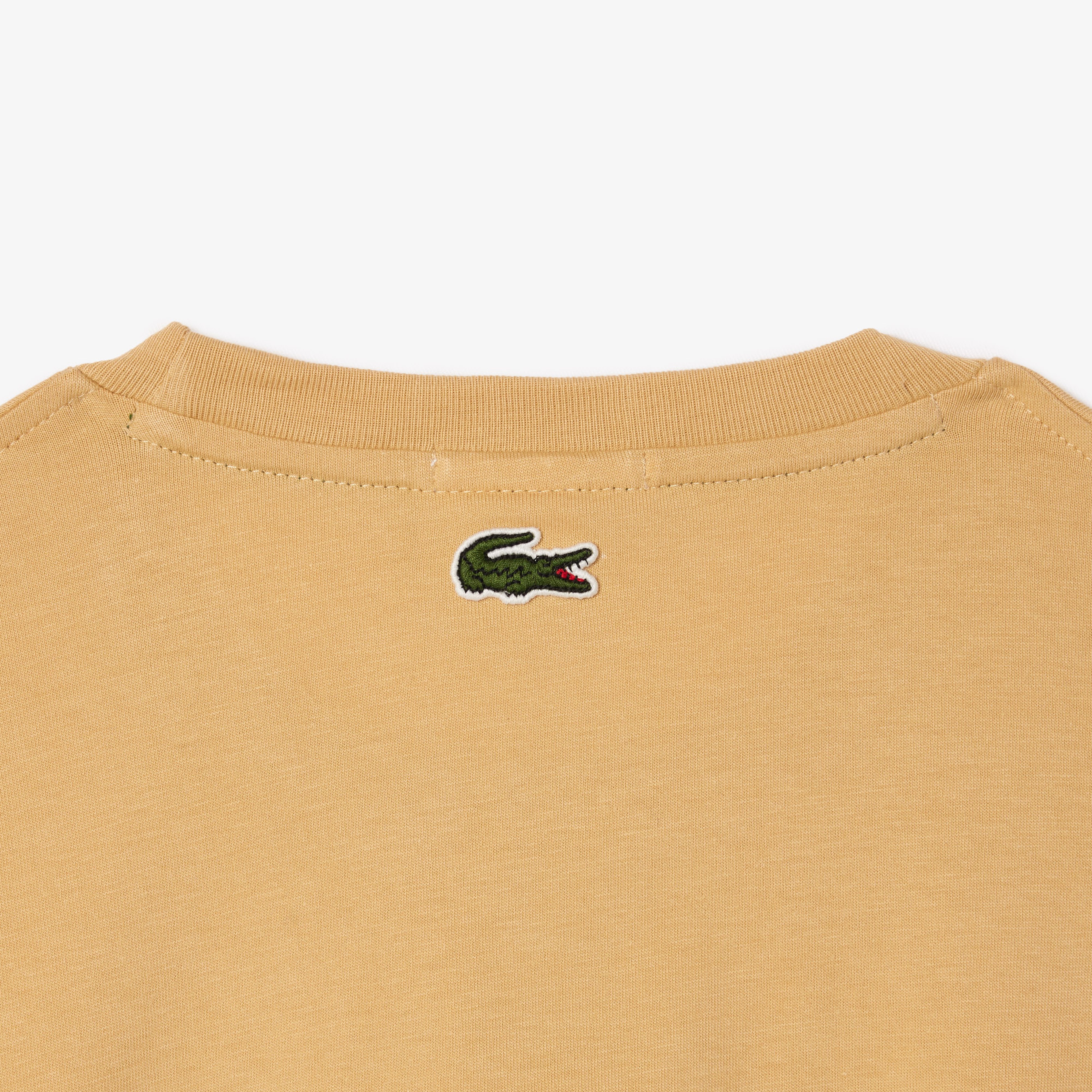 Unisex Regular Fit Bisiklet Yaka Bej T-Shirt