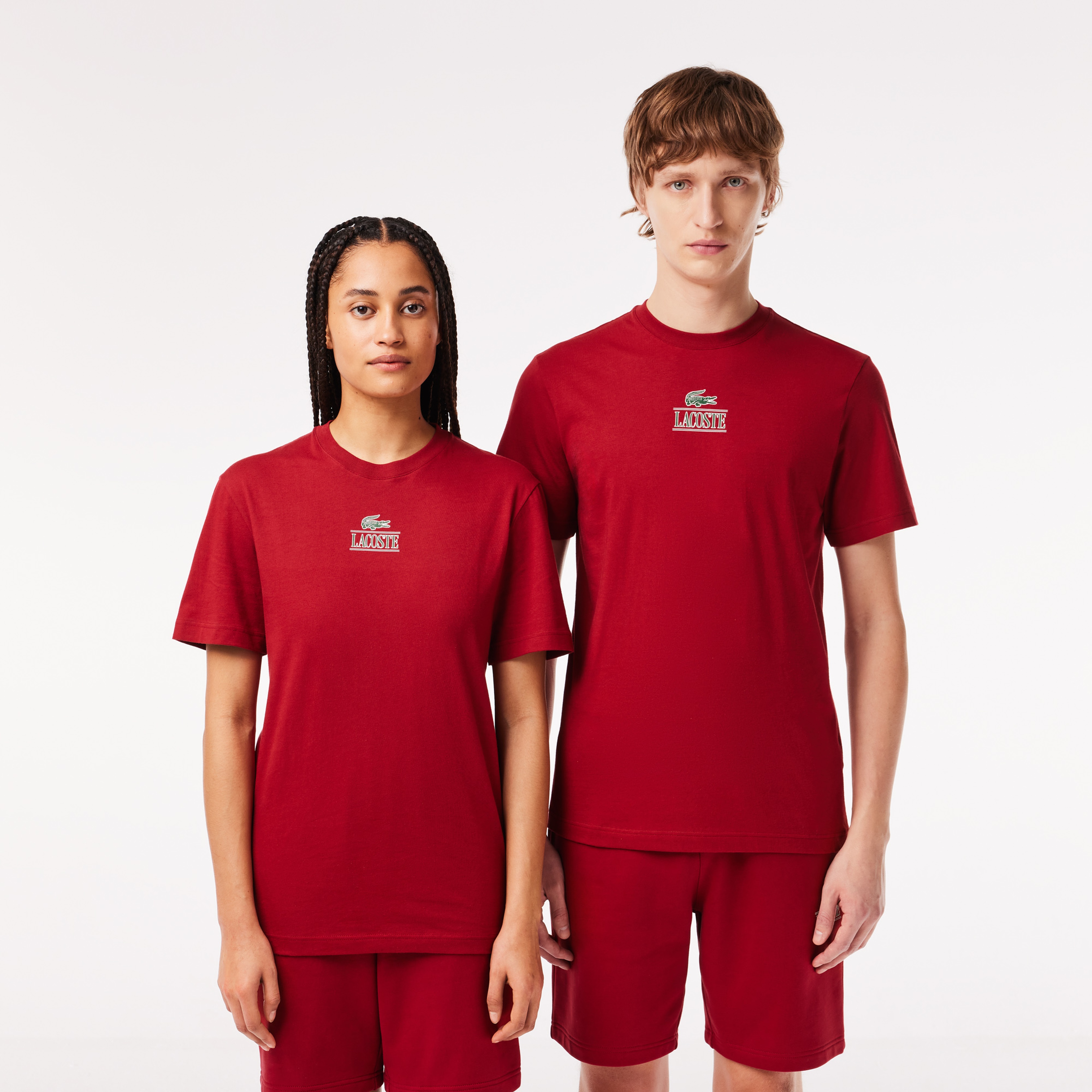 Unisex Regular Fit Bisiklet Yaka Kırmızı T-Shirt