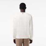 Erkek Classic Fit Bisiklet Yaka Baskılı Krem Sweatshirt