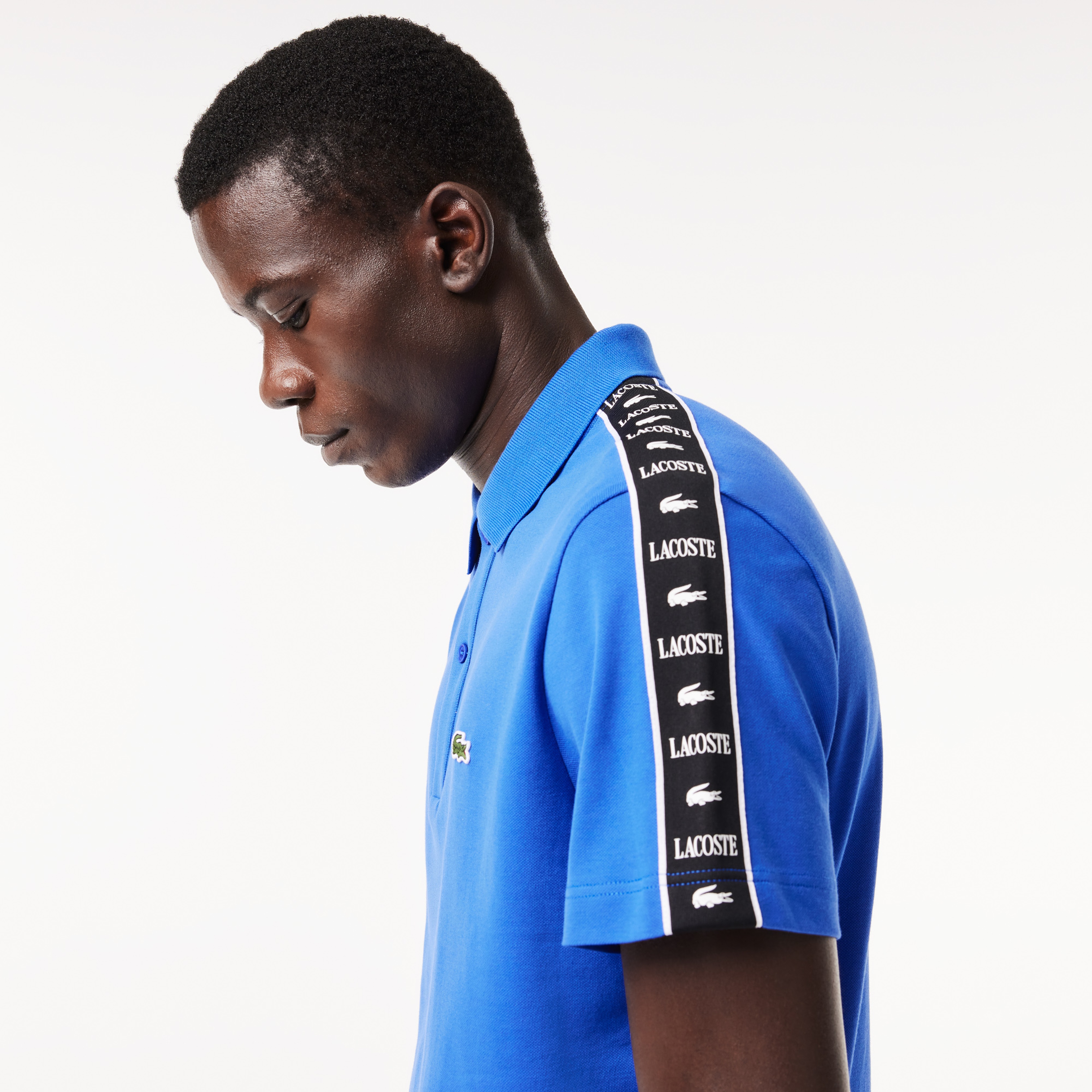 Erkek Regular Fit Baskılı Mavi Polo