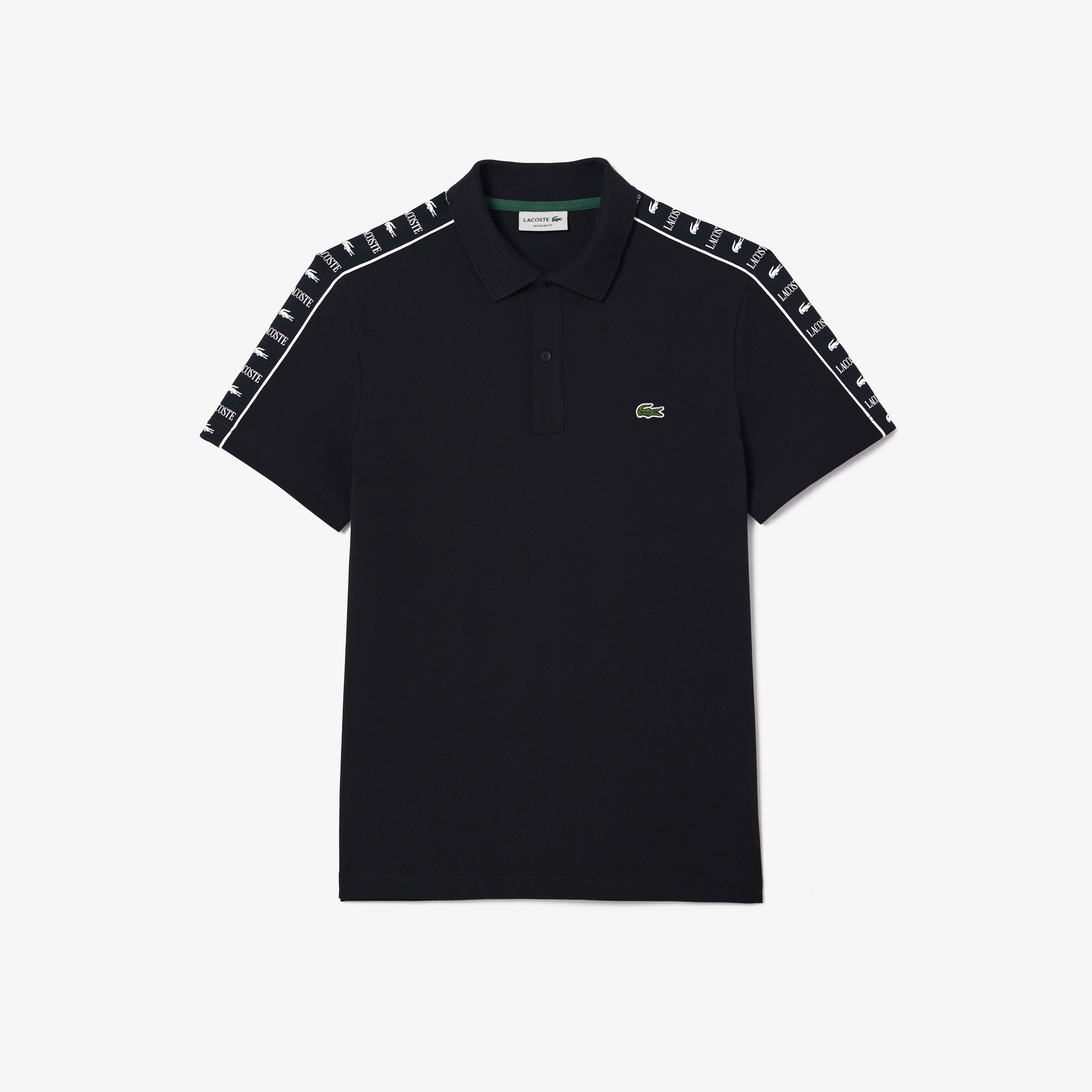 Erkek Regular Fit Baskılı Siyah Polo