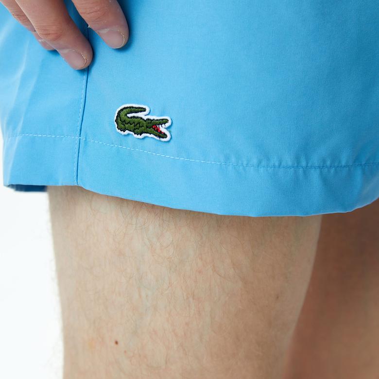 Erkek Desenli Mavi Mayo Şort