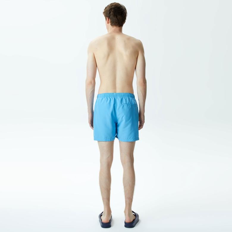 Erkek Desenli Mavi Mayo Şort