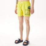 Erkek Baskılı Sarı Mayo Şort