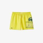 Erkek Baskılı Sarı Mayo Şort